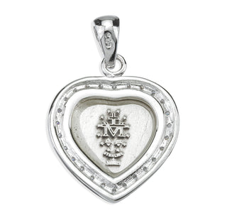 Sterling Silver Miraculous Medal with Cubic Set Zircons
