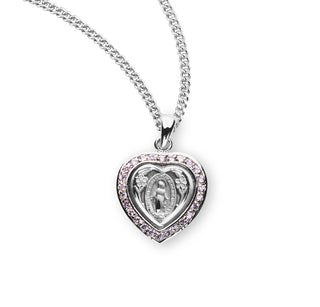 Sterling Silver Miraculous Medal With Cubic Set Zircons 1