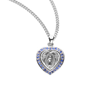 Sterling Silver Miraculous Medal With Cubic Set Zircons 2