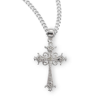 7 8 Inch Sterling Silver Cubic Zircon Cross Boxed