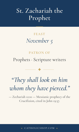 St. Zachariah the Prophet Holy Card