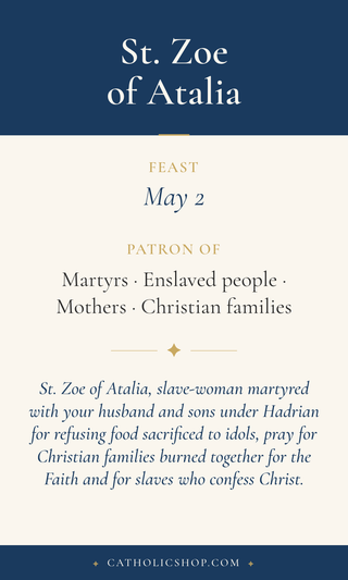 St. Zoe of Atalia Holy Cards
