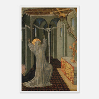 Kneeling Saint Before the Crucifix Framed Print - view 16
