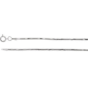 16-inch Diamond Cut Snake Chain with Spring Ring - Sterling Silver