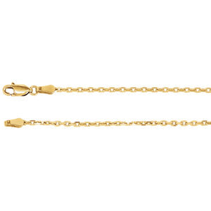 20-inch Diamond Cut Cable Chain with Lobster Clasp - 14K Yellow Gold