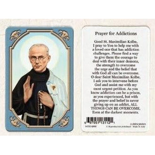 Bulk Daily Inspiration Plastic Prayer Card - Saint Max Kolbe