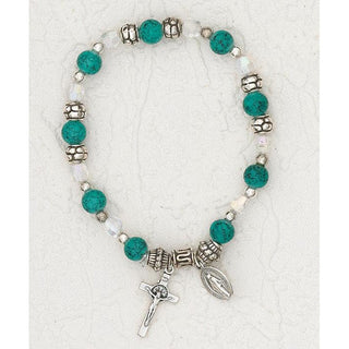 4-pack - EMERALD- Italian Faux Birthstone Stretch Bracelet