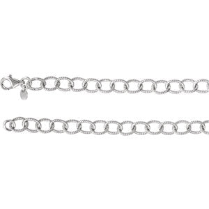16-inch Knurled Cable Chain - Sterling Silver