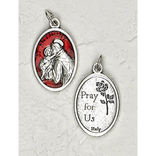 25-Pack - 3/4 inch Red Enamel St Anthony Pendant