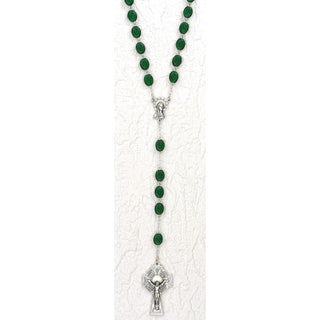 Irish Rosary with Shamrocks engraved on beads