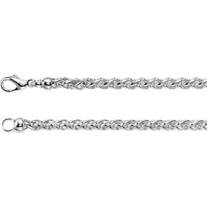 24-inch Wheat Chain with Lobster Clasp - Sterling Silver