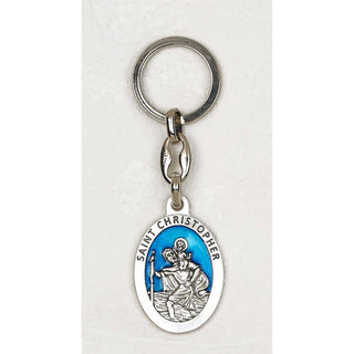 6-pack - Saint Christopher Oval Enameled Key Chain