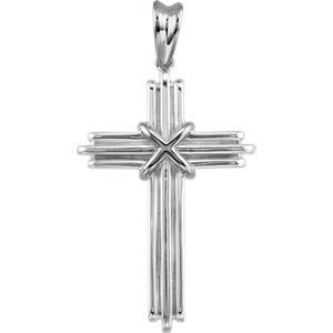 Sterling Silver 36.75x24.5 MM Cross Pendant