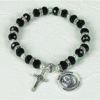 3-pack - Healing Saint Crystal Rosary Bracelet - St Peregrine