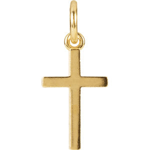 14K Gold Cross Charm with Jump Ring
