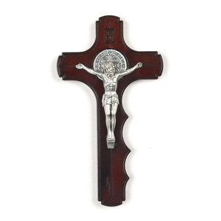 5 inch Mahogany Saint Benedict Comfort Cross