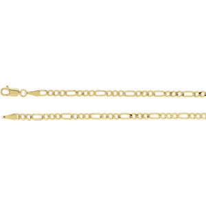 8-inch Figaro Bracelet with Lobster Clasp - 14K Yellow Gold