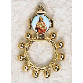 Bulk Sacred Heart Gold Tone Finger Rosary