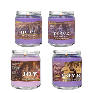 Scented Advent Candle Set - Four 8 oz Small Christmas Candles