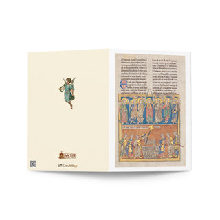 Feast Day Card - The Saints and the Lamb Illuminated Manuscript: outside