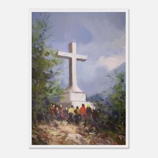 Pilgrims at the White Cross Framed Print - view 5