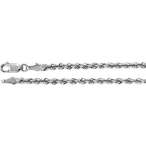 24-inch Rope Chain with Lobster Clasp - 14K White Gold