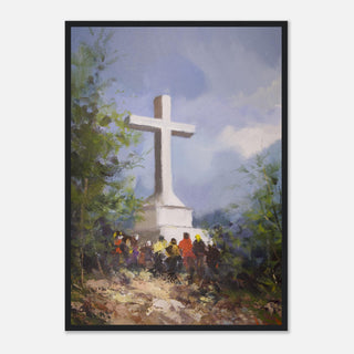 Pilgrims at the White Cross Framed Print - view 17