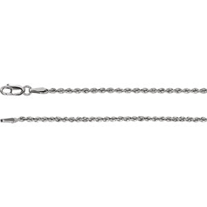 24-inch Rope Chain with Lobster Clasp - 14K White Gold