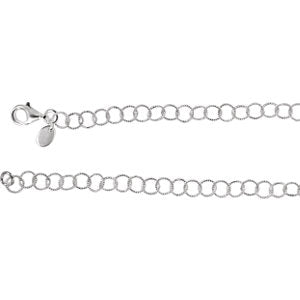 18-inch Knurled Cable Chain - Sterling Silver