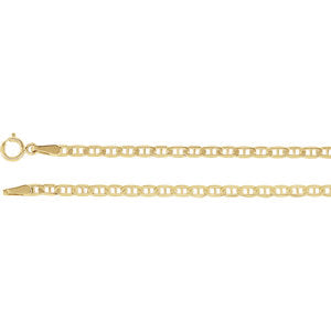 20-inch Anchor Chain with Spring Ring - 14K Yellow Gold