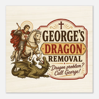 St. George's Dragon Removal Service Wood Plaque - view 5