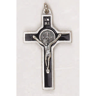 2-inch St. Benedict Cross - Black Enamel