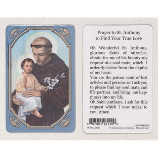 Bulk Daily Inspiration Plastic Prayer Card - Saint Anthony
