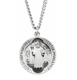 Sterling Silver St. Benedict Pendant with Chain