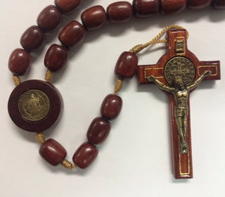 St. Benedict Rosary - Dark Cherry Wood