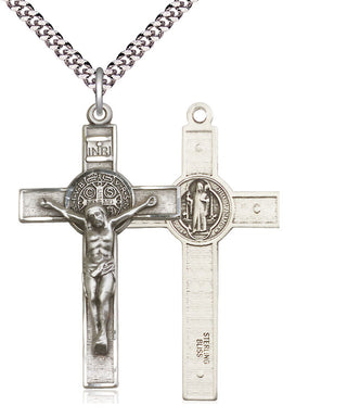 Silver St. Benedict Crucifix Necklace