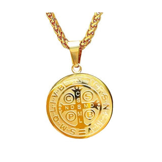 18K Gold-Plated St. Benedict Medal Necklace