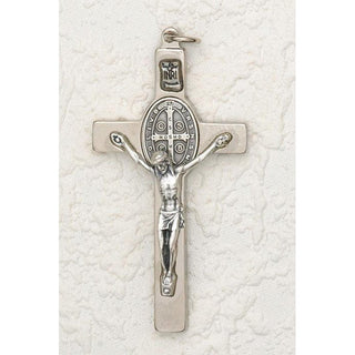 3 inch St Benedict Silver Cross with Silver Corpus
