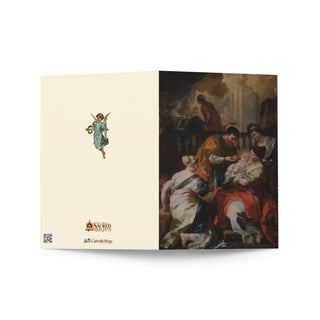 Grandparents Card - The Birth of the Virgin by Solimena: outside