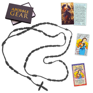 Our Lady Undoer of Knots Cord Rosary Gift Set - Black