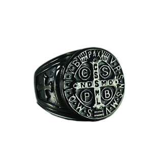 St. Benedict Medal Vintage Ring - Black Tone