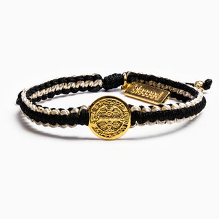 Gratitude Blessing Bracelet - Black & Gold