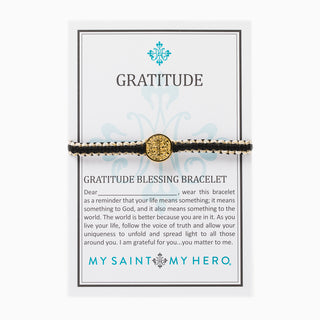 Gratitude Blessing Bracelet - Black & Gold