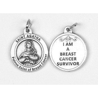 25-Pack - Healing Saints 3/4 inch Pendant with Saint Agatha-Patron Saint of Breast Cancer