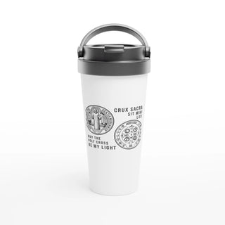 St. Benedict Medal Black and Grey Travel Mug