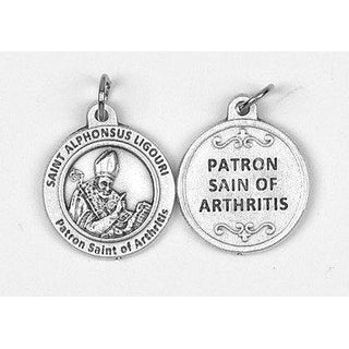 25-Pack - Healing Saints 3/4 inch Pendant with Saint Alphonsus Ligouri - Patron Saint of Arthritis