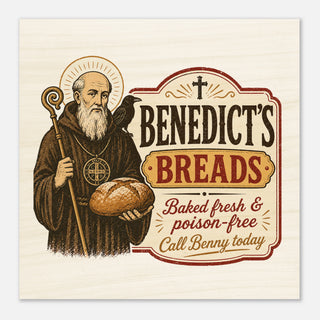 St. Benedict's Breads Humorous Wood Plaque - view 2