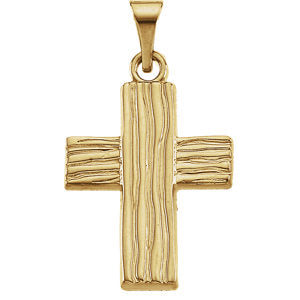 14K Gold 21x14.5 MM The Rugged Cross Pendant