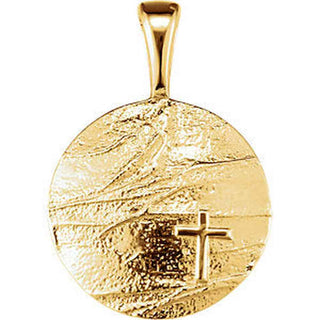 14K Gold 27.6x19.1 MM Heartprint Storm Pendant