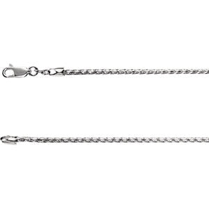 20-inch Diamond Cut Wheat Chain with Lobster Clasp - Sterling Silver